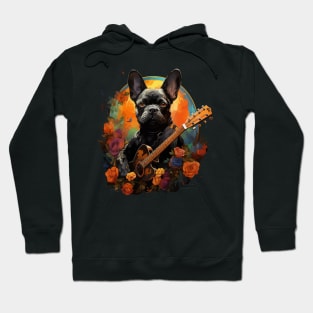 French Bulldog Playing Guitar Hoodie